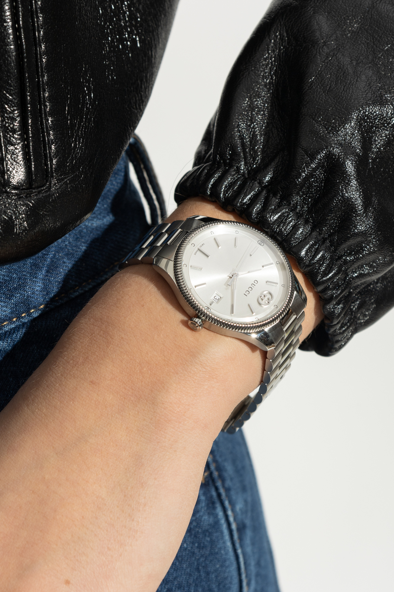 GUCCI グッチ レディース腕時計 QZ GP レザーベルト ゴールド